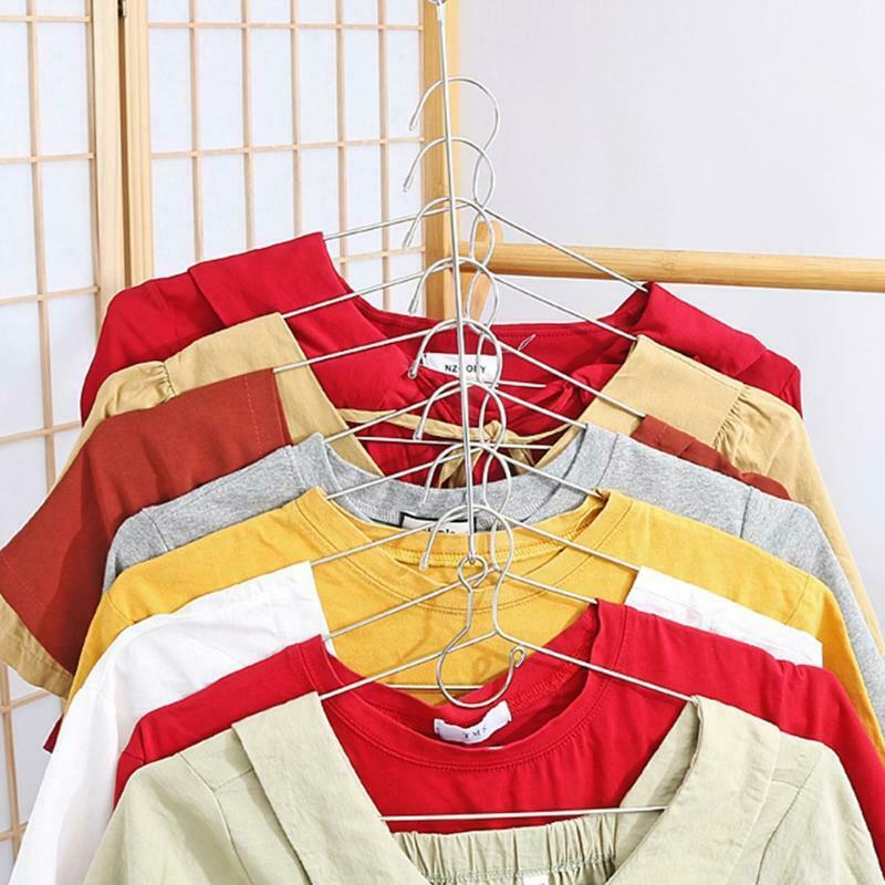 Space Saving Stainless Steel Slots Stacked Closet Wardrobe Clothes Storage Rack