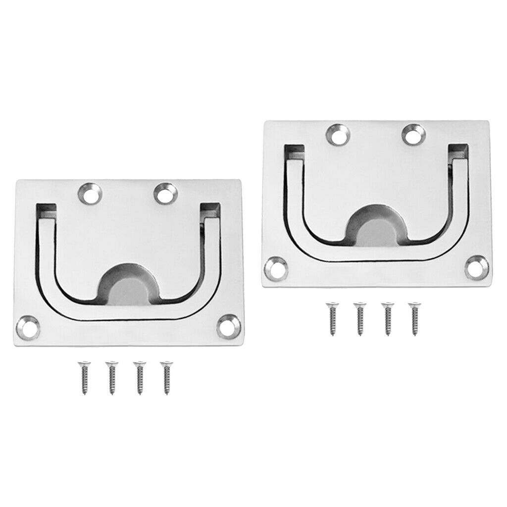 2 Pieces Recessed Boat Hatch Handle Marine Cabinet Flush Lifting  316 Stainless