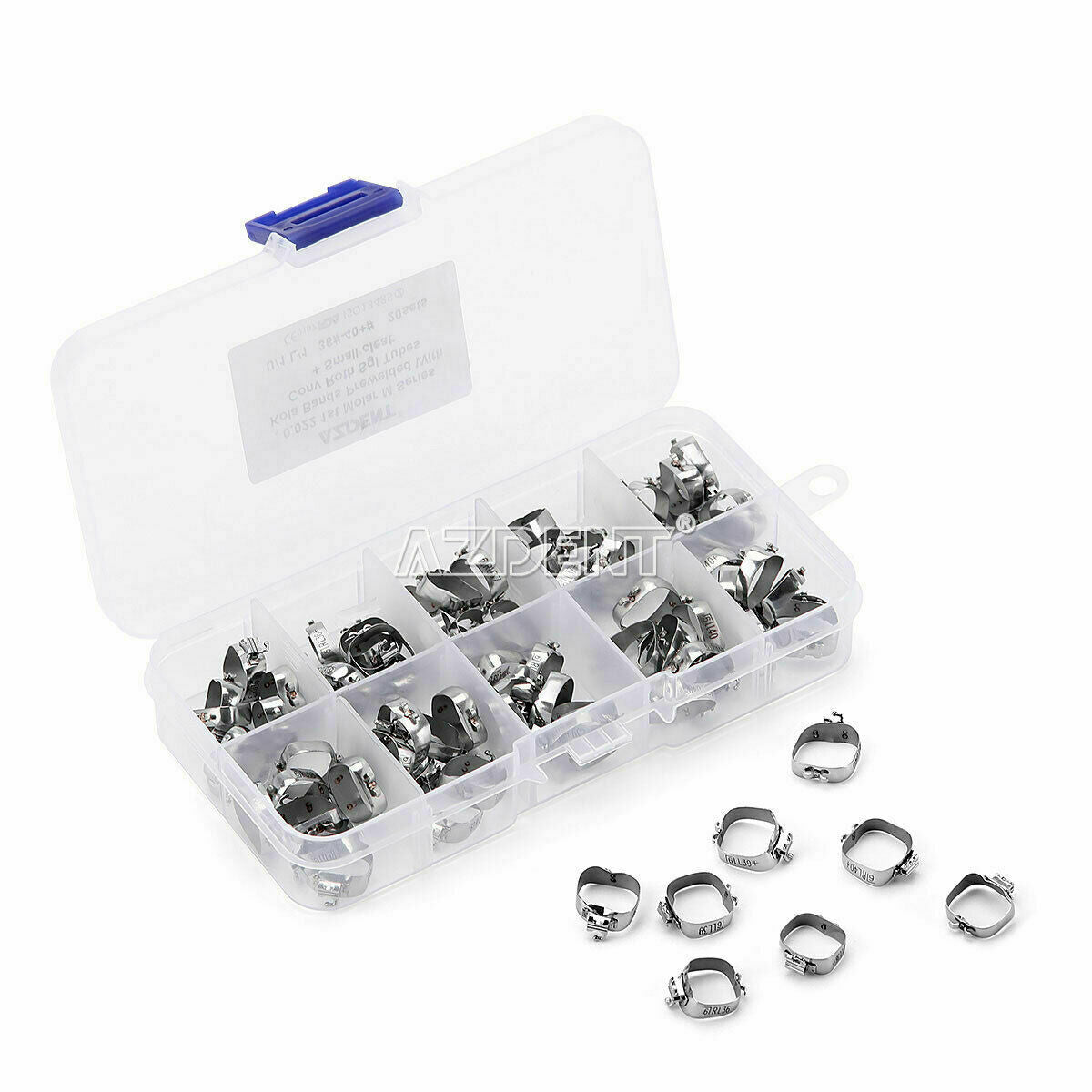 80pcs Dental Orthodontic 1st Molar M Bands & Buccal Tube Conv Roth.022 36#-40+#