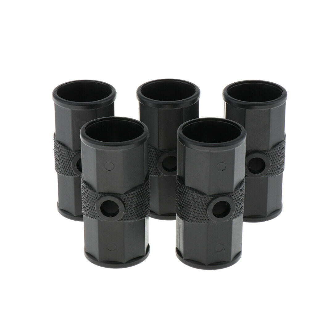 5 Pieces Durable Plastic Paddle Connection Tube Oar Kayak Accessory Black
