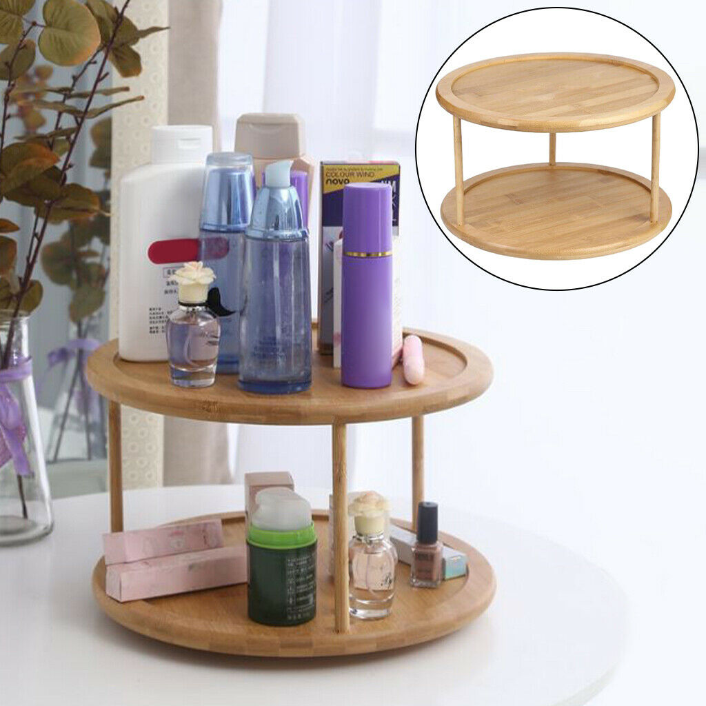 Wooden 2 Tier Removable Spice Rack Holder 12inch Organizer for Countertop