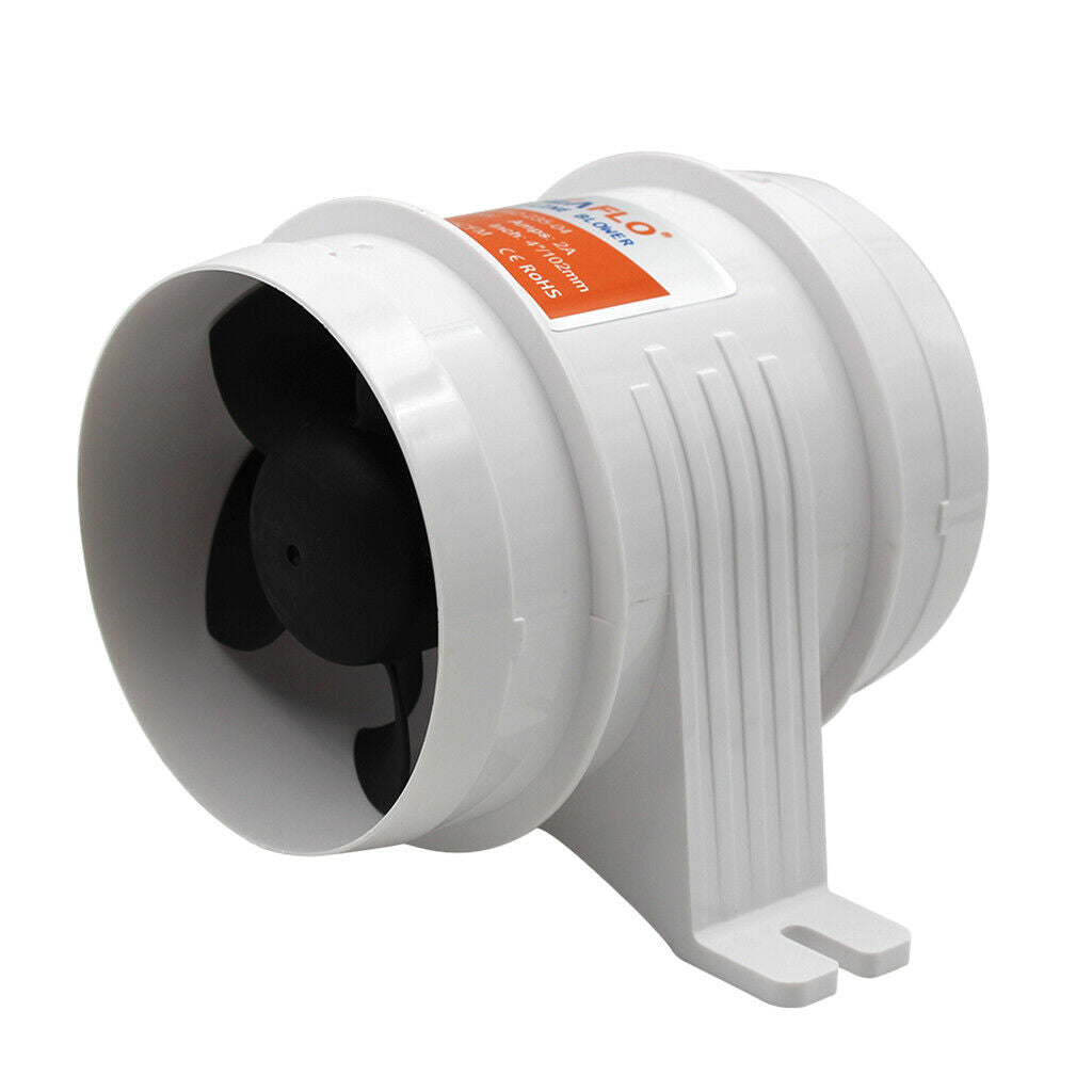 4" In-Line Marine Bilge Blower Fan 12V 235CFM Motorhome Caravan Ventilation