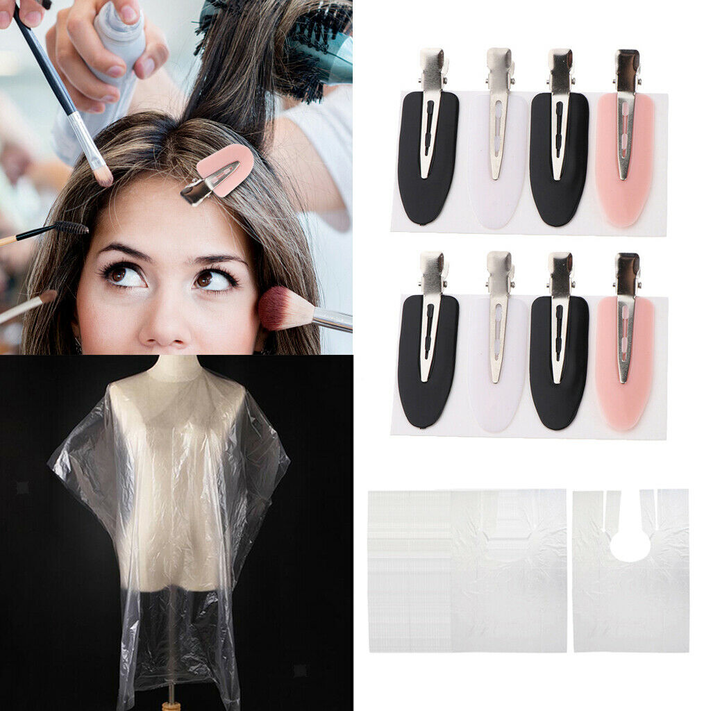 100x Hair Cutting Capes Gowns Salon Cloth Apron Hair Dyeing + Hair Clips