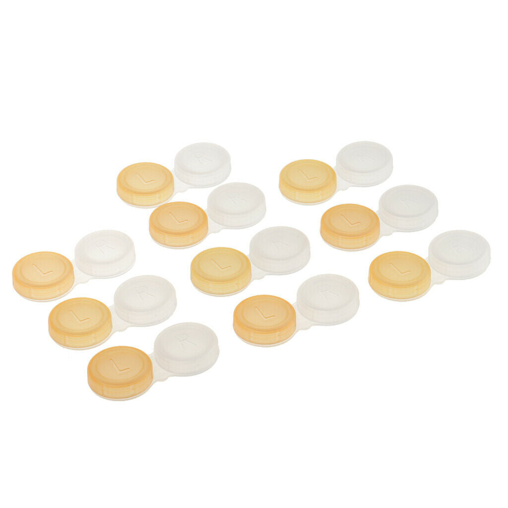 40 Pieces Mini Contact Lens Box Travel Soaking Case Blue Orange Transparent