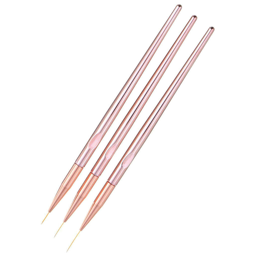 3Pcs 11/15/20mm Detailing Brushes Flower Drawing Gradient Art Pens Set
