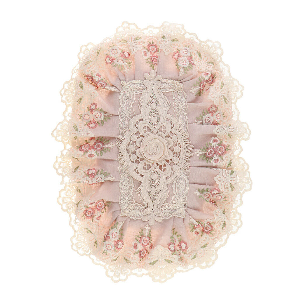 Lace Napkin Towel Paper Tissue Pocket Box Cover Storage Bag   Pink
