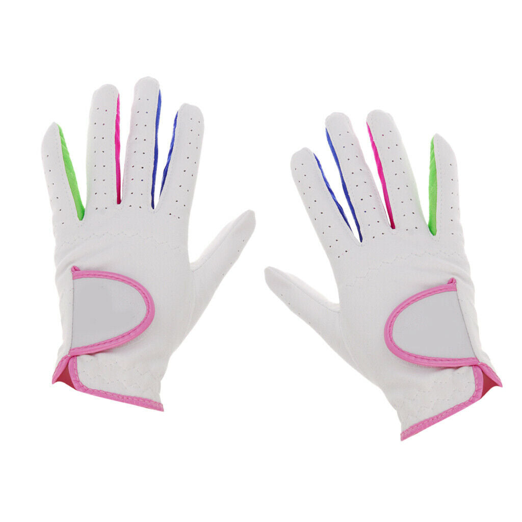 1 Pair Kids Children Junior Non-slip Grip Elastic Breathable Golf Gloves - 14