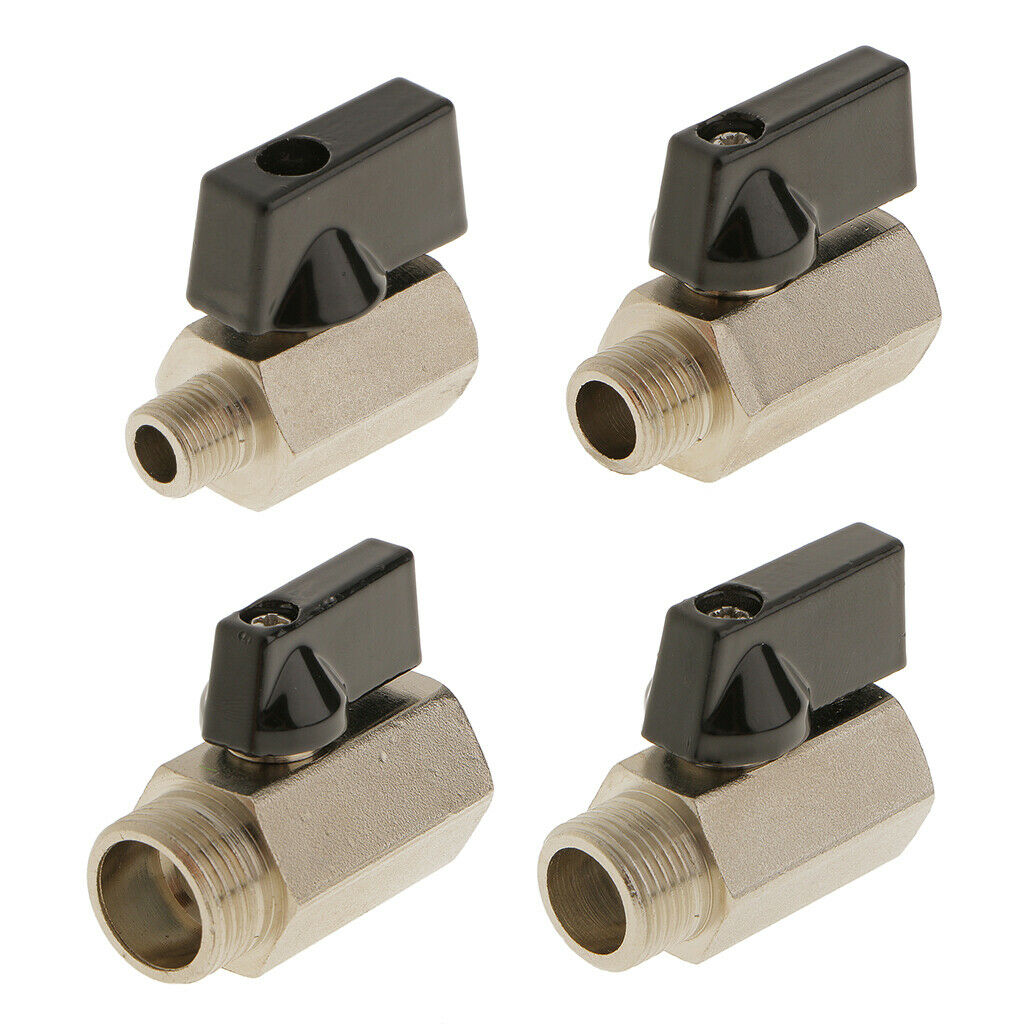 4Pcs 1/8" Female/Male NPT Brass Ball Valve Shut Off Switch Sand Blast