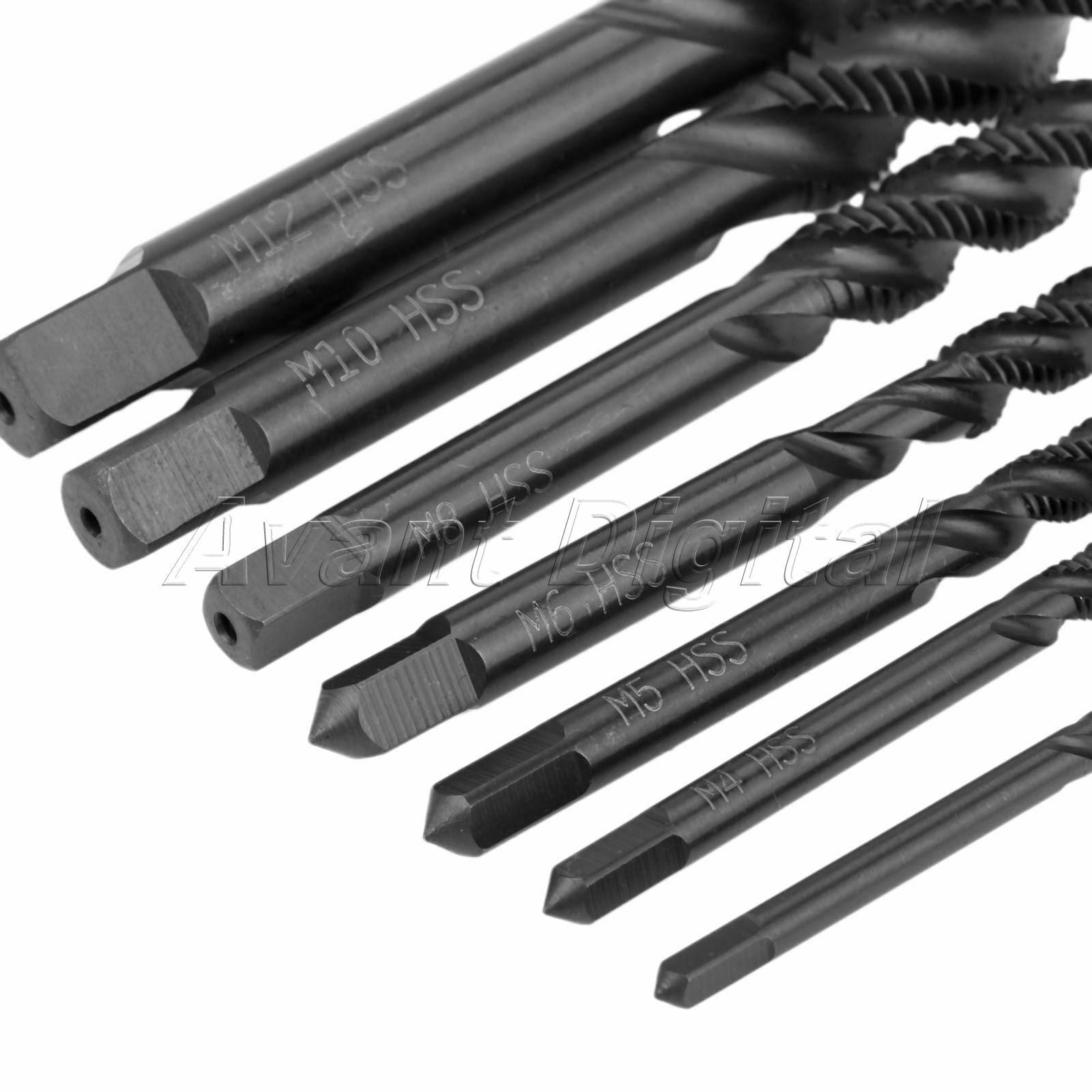 High Quality Metric Spiral Flute Taps Tapping Metalworking Drill Bits 7pcs/set