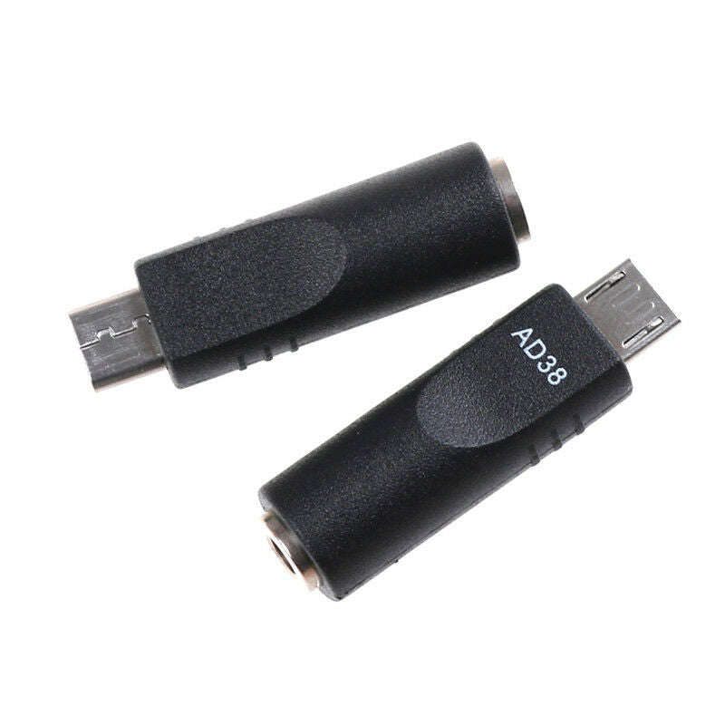 2x 3.5mm*1.1mm Female To Micro USB 5 Pin Male DC  Converter Charger Adap&.l8