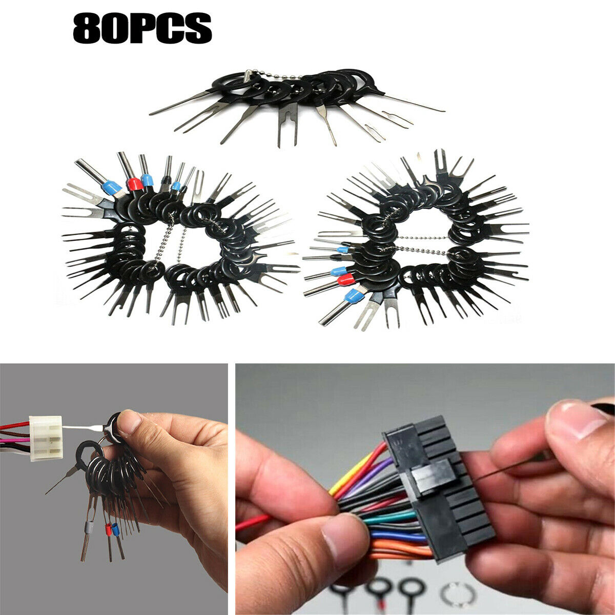 80PCS/ Set Car Wire Terminal Removal Tool Electrical Connector Pin Tool Kit