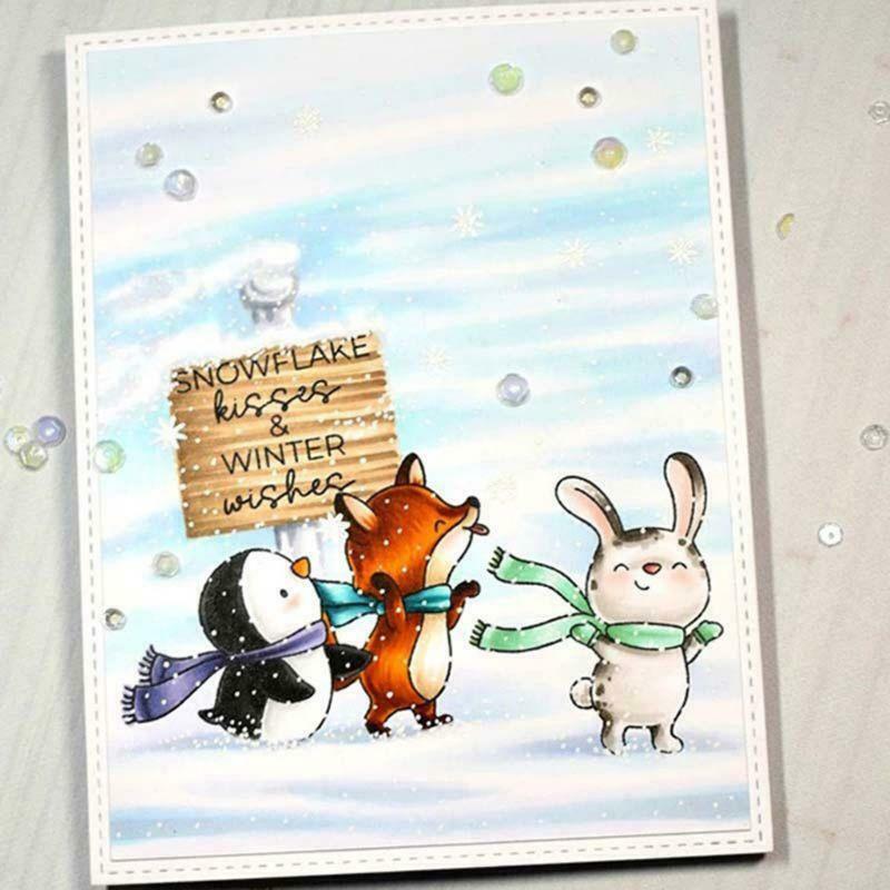 Rabbit Penguin Cutting Dies Clear Stamp for DIY Scrapbooking PaperCard Embossing