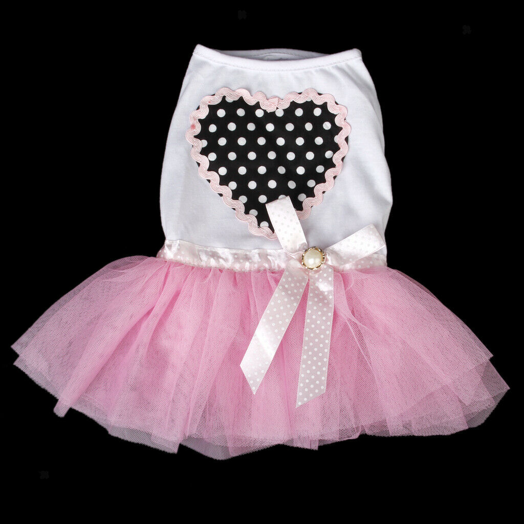 2 Pcs Summer Sweet Style Pet Dog Skirt, Cute Female Girl Pink Princess Dress for