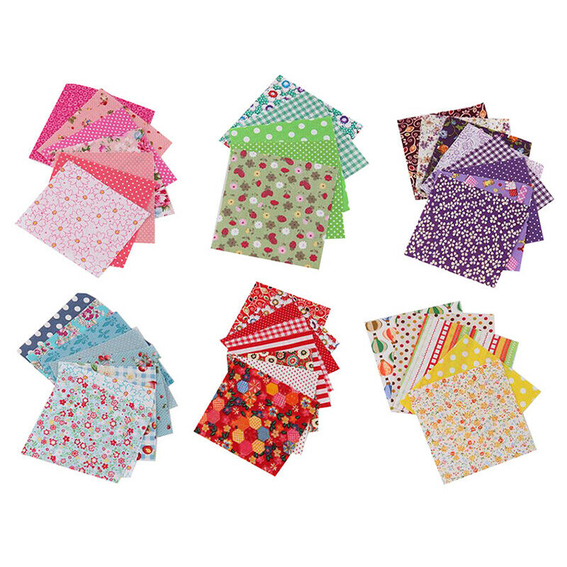 50x DIY Cotton Fabric Printed Cloth Sewing for Patchwork Needlework Handmade Rf