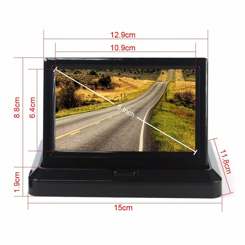 5" TFT LCD HD Monitor Display Car Reverse Rear View Backup Camera 2 Video Input