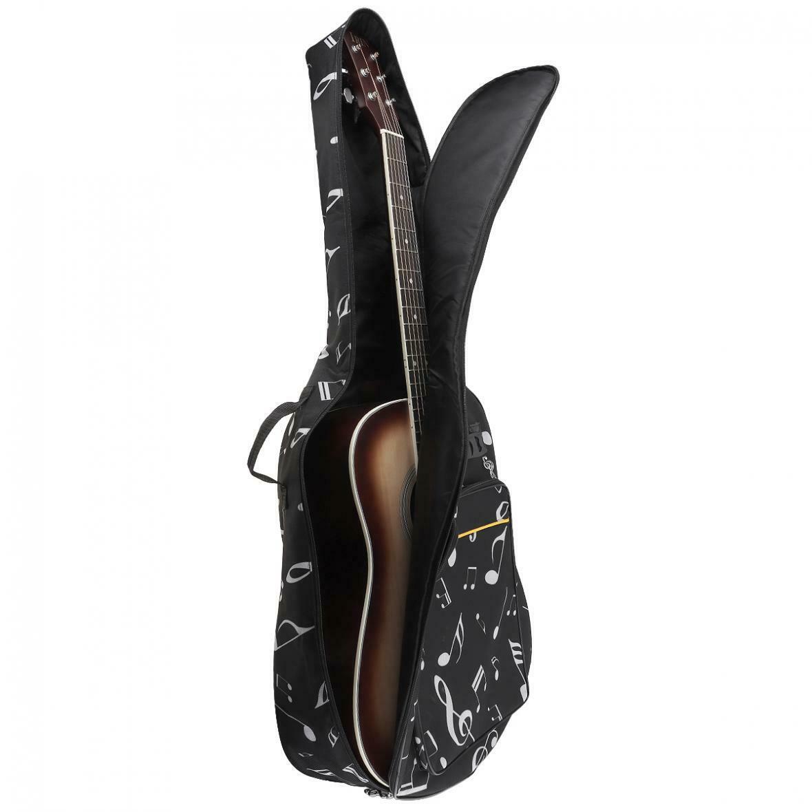 40 41'' Musical Note Folk Acoustic Guitar Case Gig Bag Soft Waterproof  Backpack