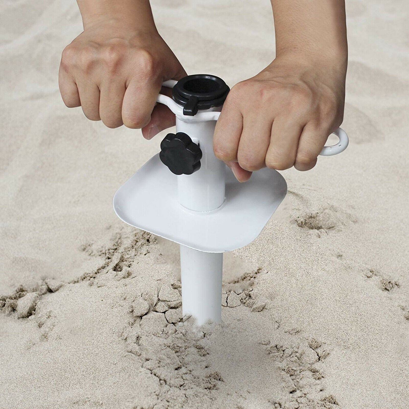 Camping Beach Umbrella Sand Anchor Base Metal Holder Summer Patio Stake
