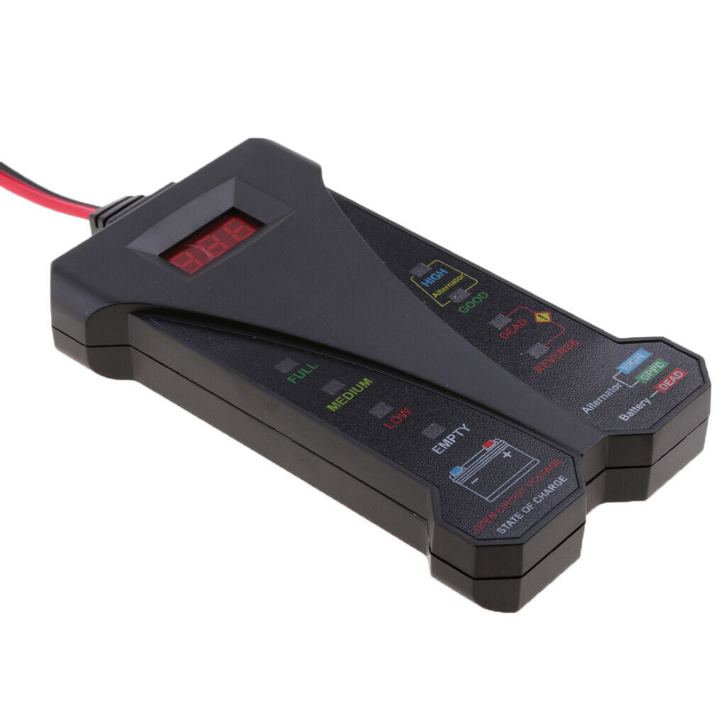 Car Digital Battery  Voltmeter & Charging System Analyzer with Clamps