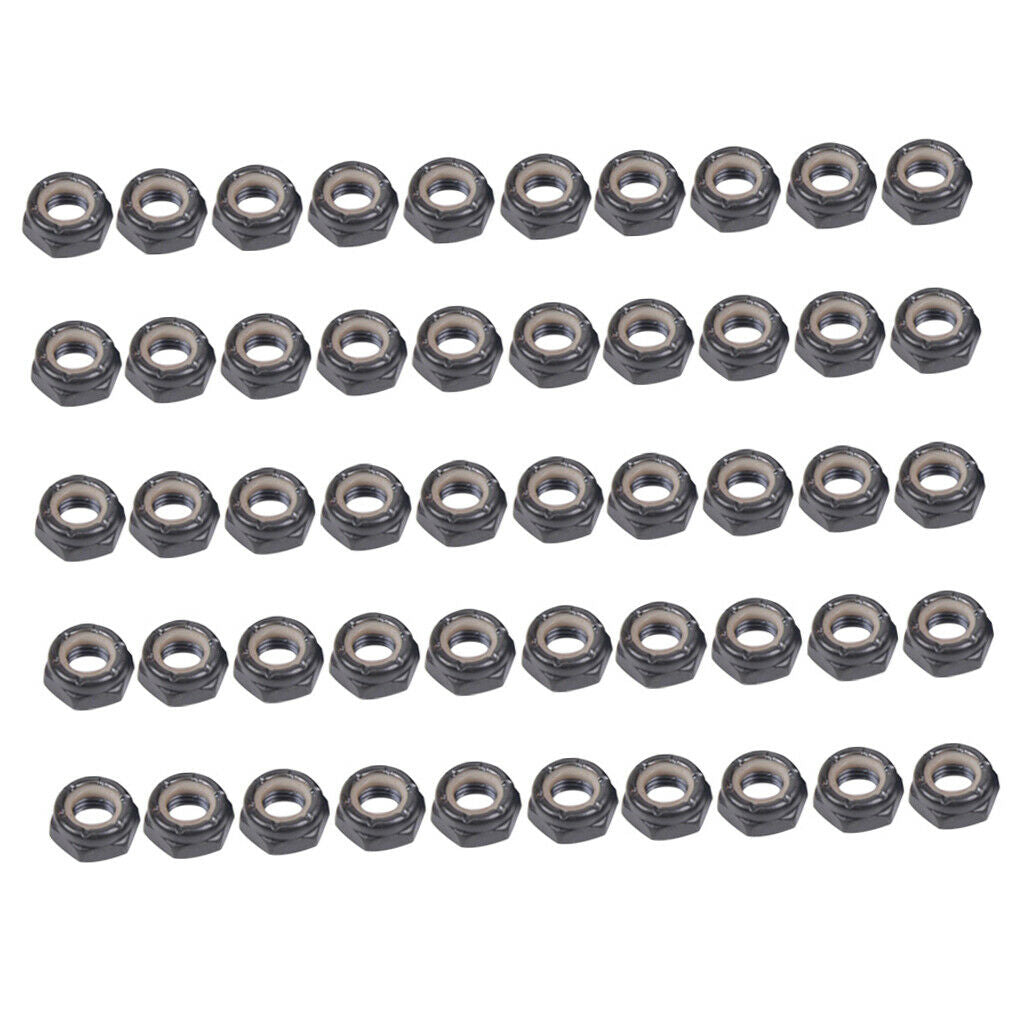 50 Pieces Skateboard Longboard Trucks Wheels Replacement Axle Nuts Hardware