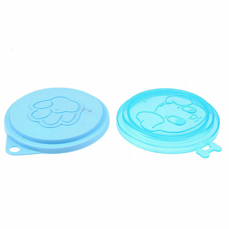 2 PCS Pet Food Jar Cover Dog Cat Silicone Plastic  Lid Storage Cap Reusable