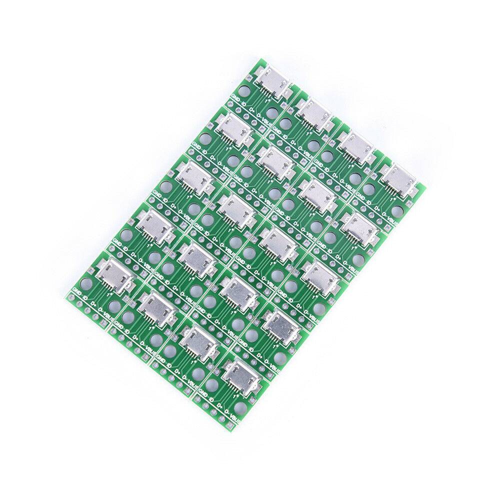 20x micro usb to DIP 2.54mm adapter connector module board panel female 5-pin Tt