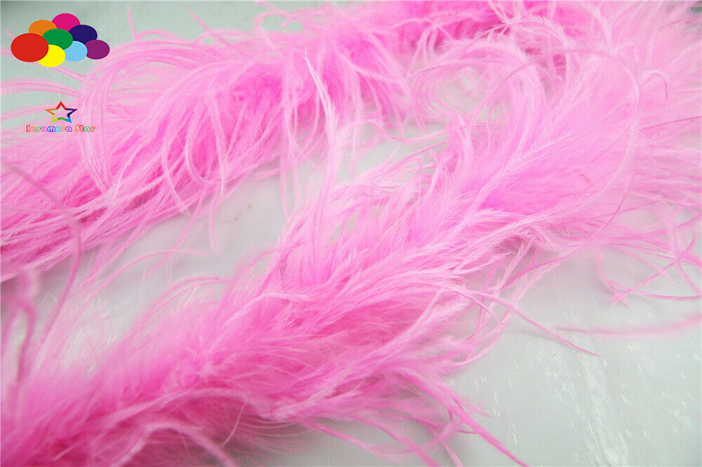 2M pink ostrich feather strip boa Costumes Trim Craft Trim for Party Costume