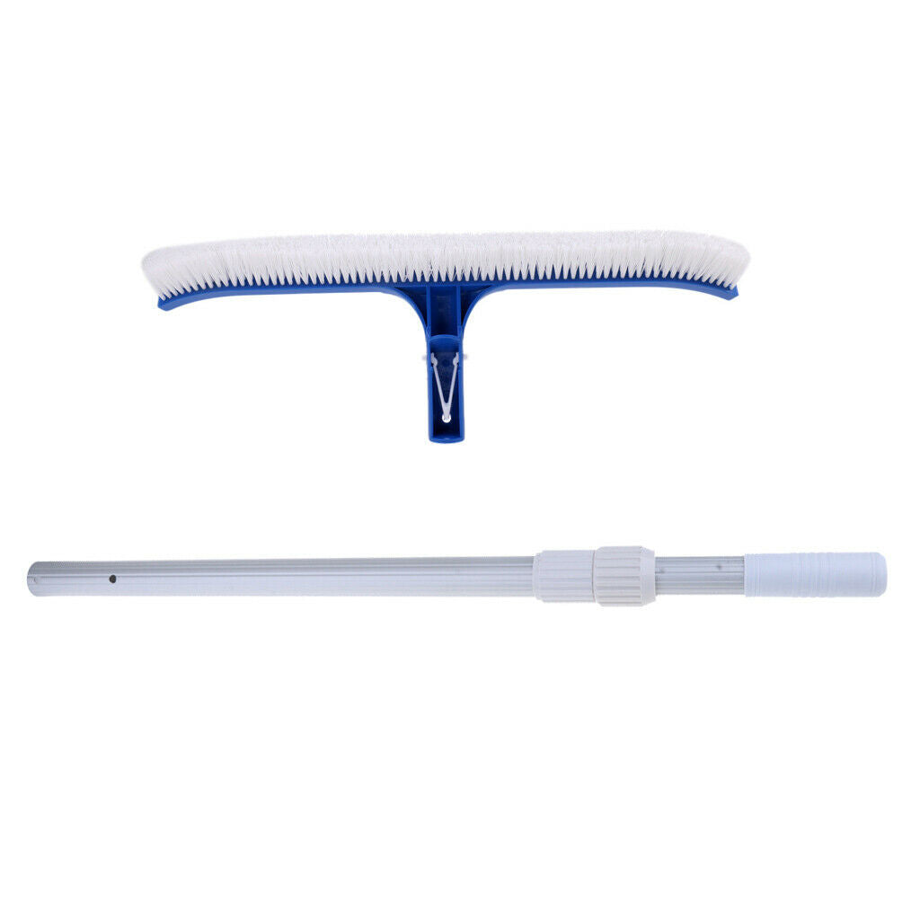 ABS Plastic Swimming Pool Spa Cleaning Brush Broom Two Piece Telescopic Pole