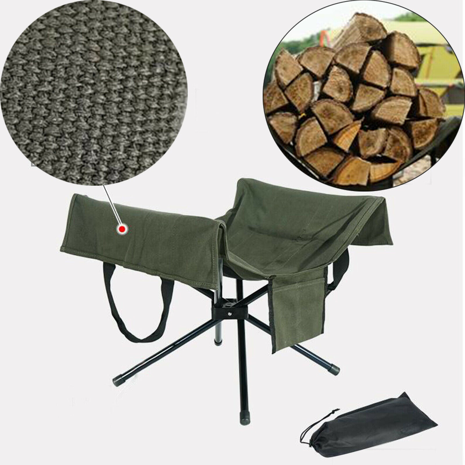 Firewood Carrier Heavy Duty Wood Tote Bag Log Holder for Camping Cooking