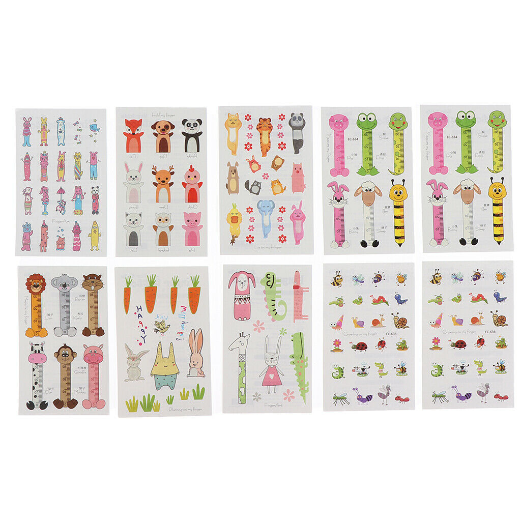 10Pcs Halloween Temporary Body Tattoo Transfer Stikcer for Kids Disposable A
