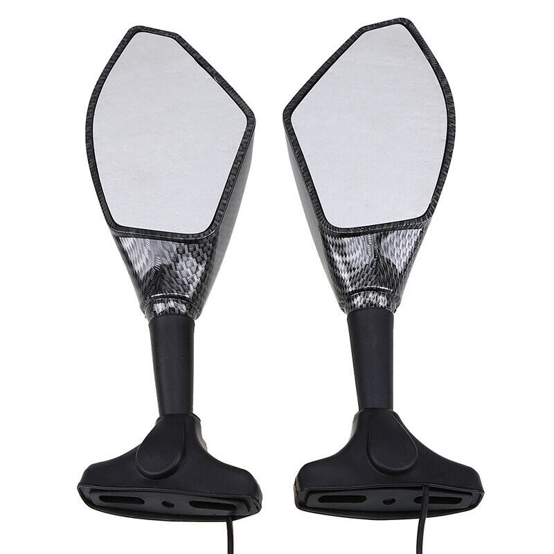 2x 8mm 10mm ABS SL-218 Dual-lamp Rearview Mirror Motorcycle Off-Road Universal