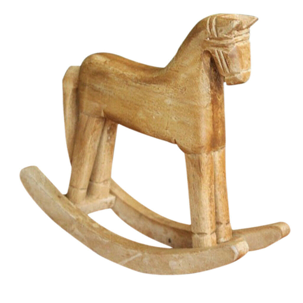 Wooden Crafts Rocking Horse Adornment Christmas Desk Decoration Balance Art