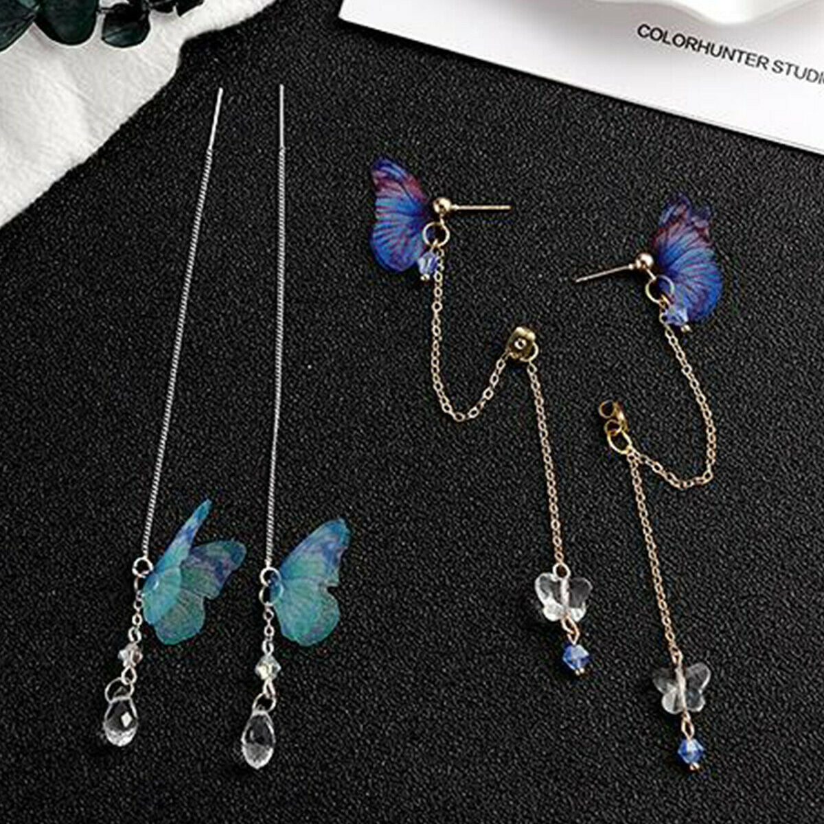 2 Sets DIY Earrings Jewelry Making Kit Supplies Handmade Butterfly Wing Craft