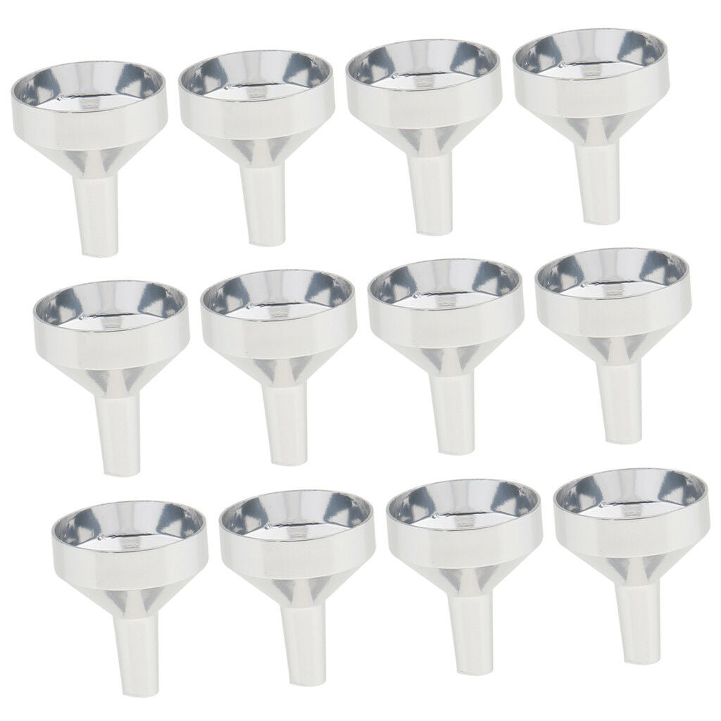 12x Aluminum Mini Funnels For Filling Perfume Diffuser Bottle Liquid Oil