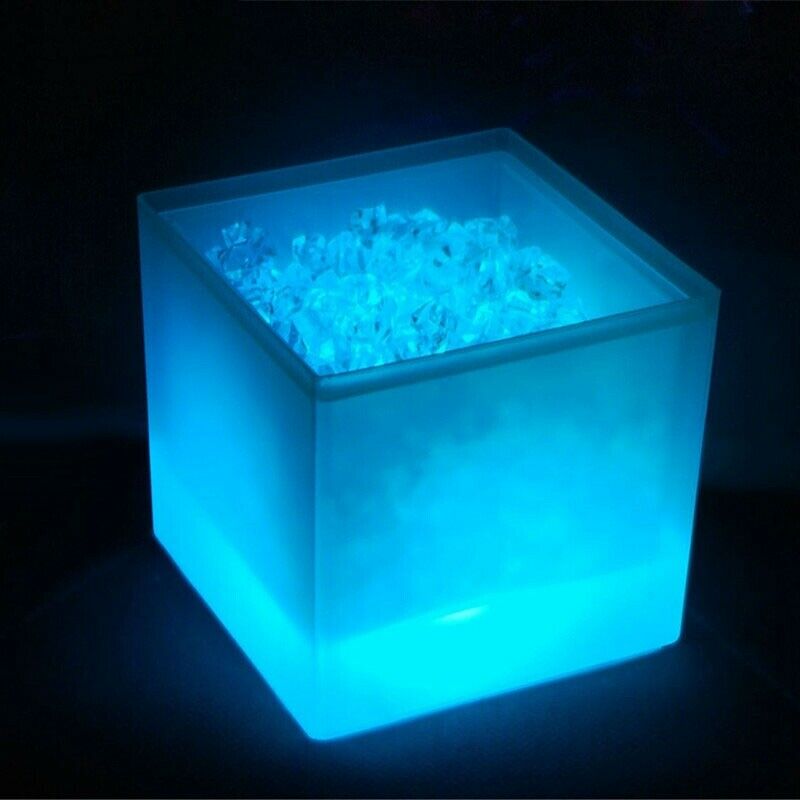 3.5L Bar KTV Plastic Electronic Ice Bucket LED Light Double Layer Square Ice BP9
