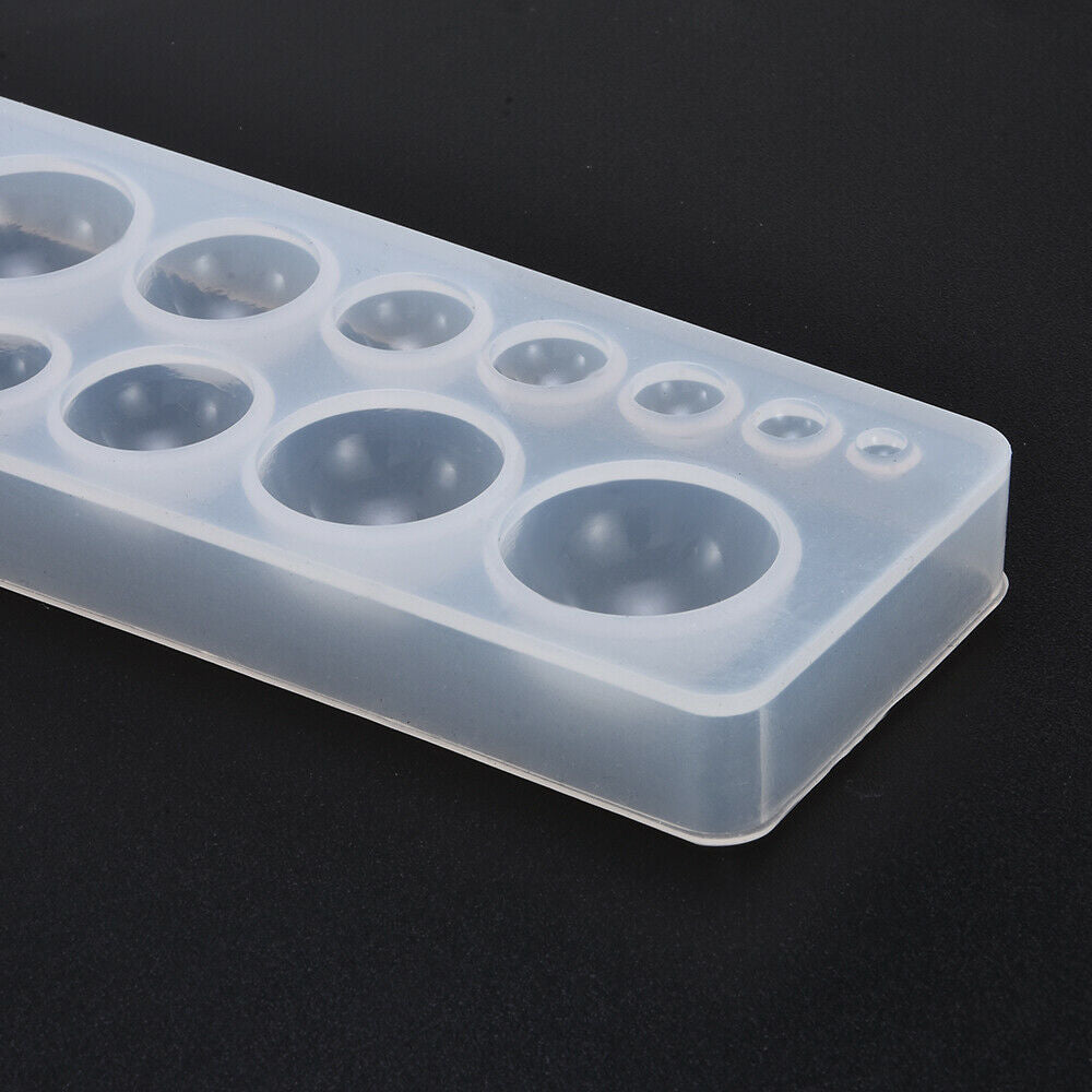 8-Sized Round Stone Balls Clear Silicone Molds For DIY Jewelry Making Crafts USA