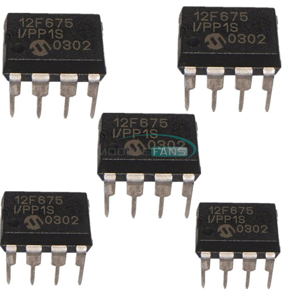5PCS PIC12F675 12F675 PIC12F675-I/P DIP-8 Microcontroller CHIP IC