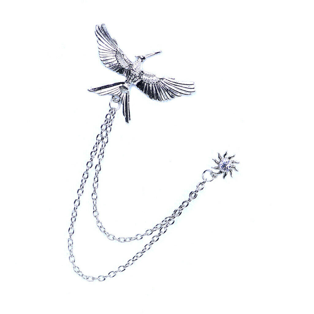 2 Pieces Tassel Chain Brooch Flying Eagle Women Men's Tassel Brooch Corsage