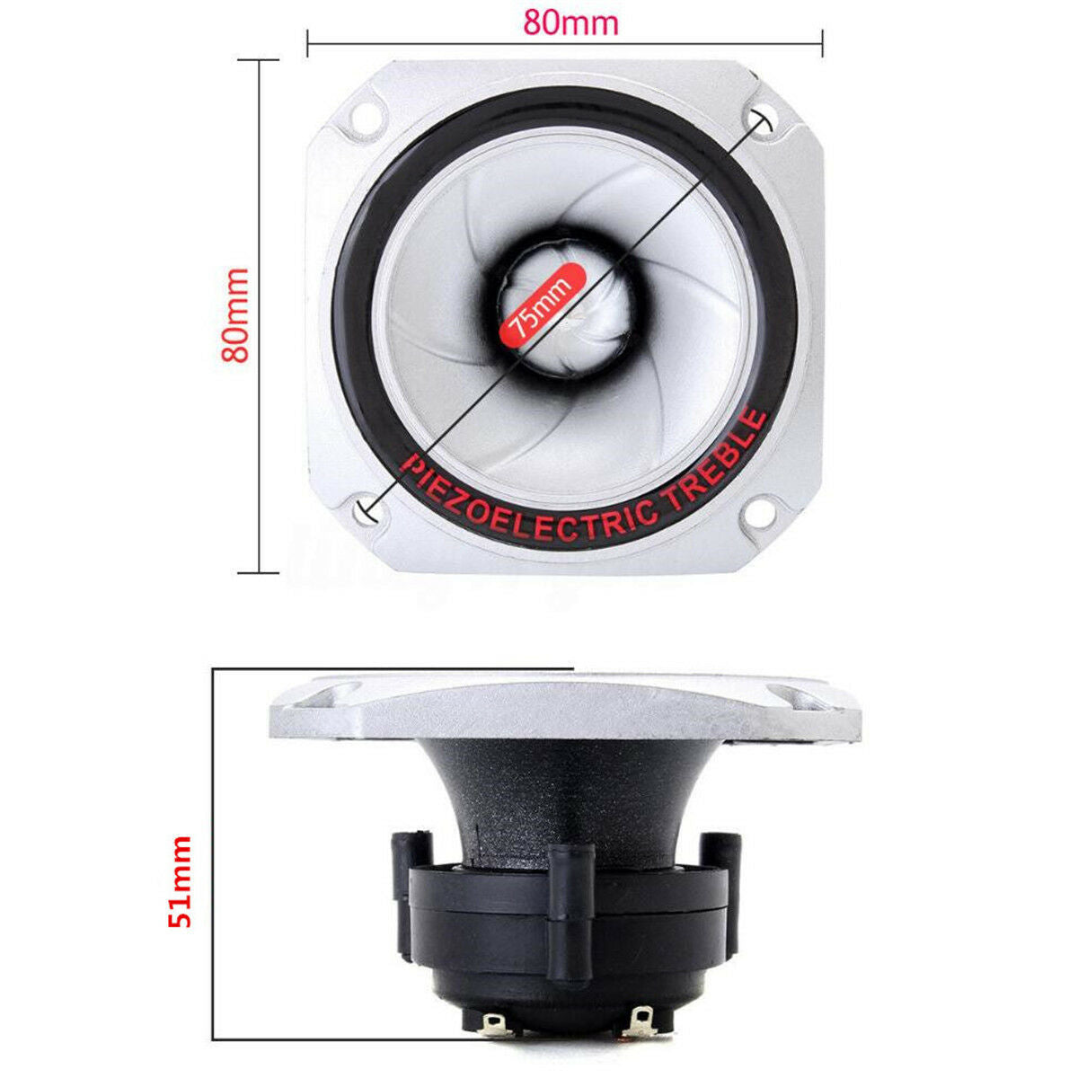 Piezo Horn Speaker Tweeter Piezoelectric Head Driver Loudspeaker Treble H51