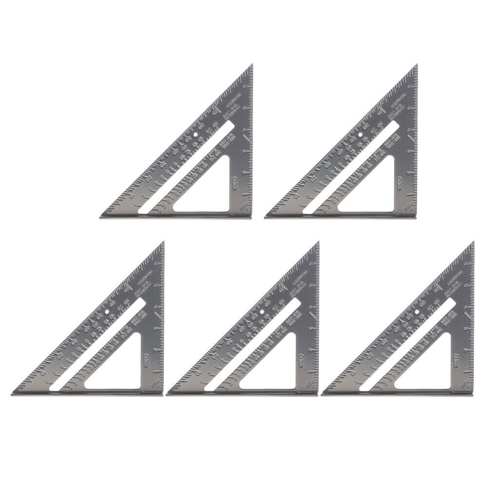 5x 7in Aluminum Alloy Triangle Ruler Carpenter Square Layout Measuring Tools