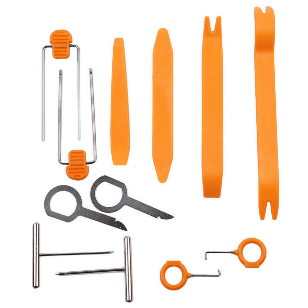 12PCS Car Radio Door Clip Panel Trim Dash Audio Removal Pry Kit Hand Tools Set