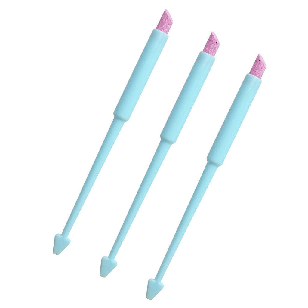 3Pcs Nail Art Tool Exfoliator Pen Cuticle Remover Pusher Trimmer  Light Blue