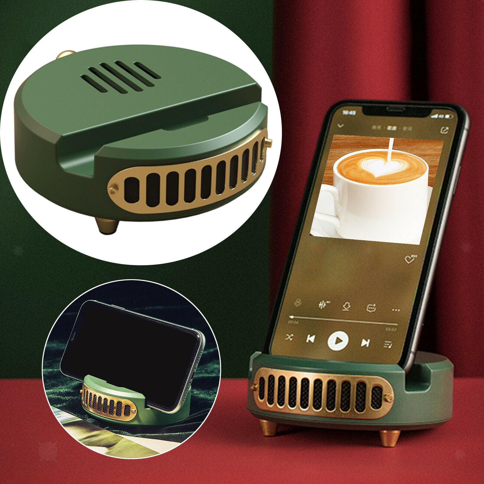 Portable Home Stereo Bluetooth Wireless Speaker Loudspeaker Phone Bracket