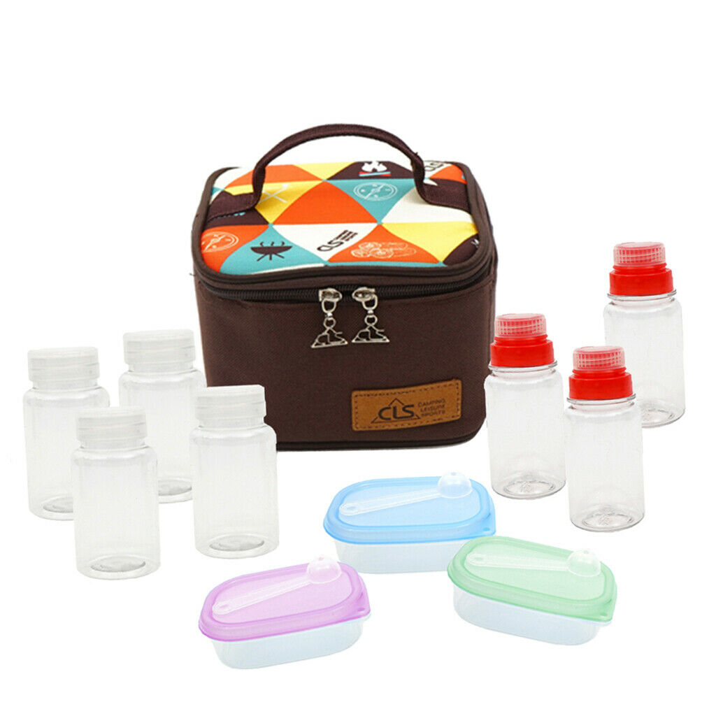 10pcs Portable Seasoning Box Spice Jar Condiment Container for BBQ Camping