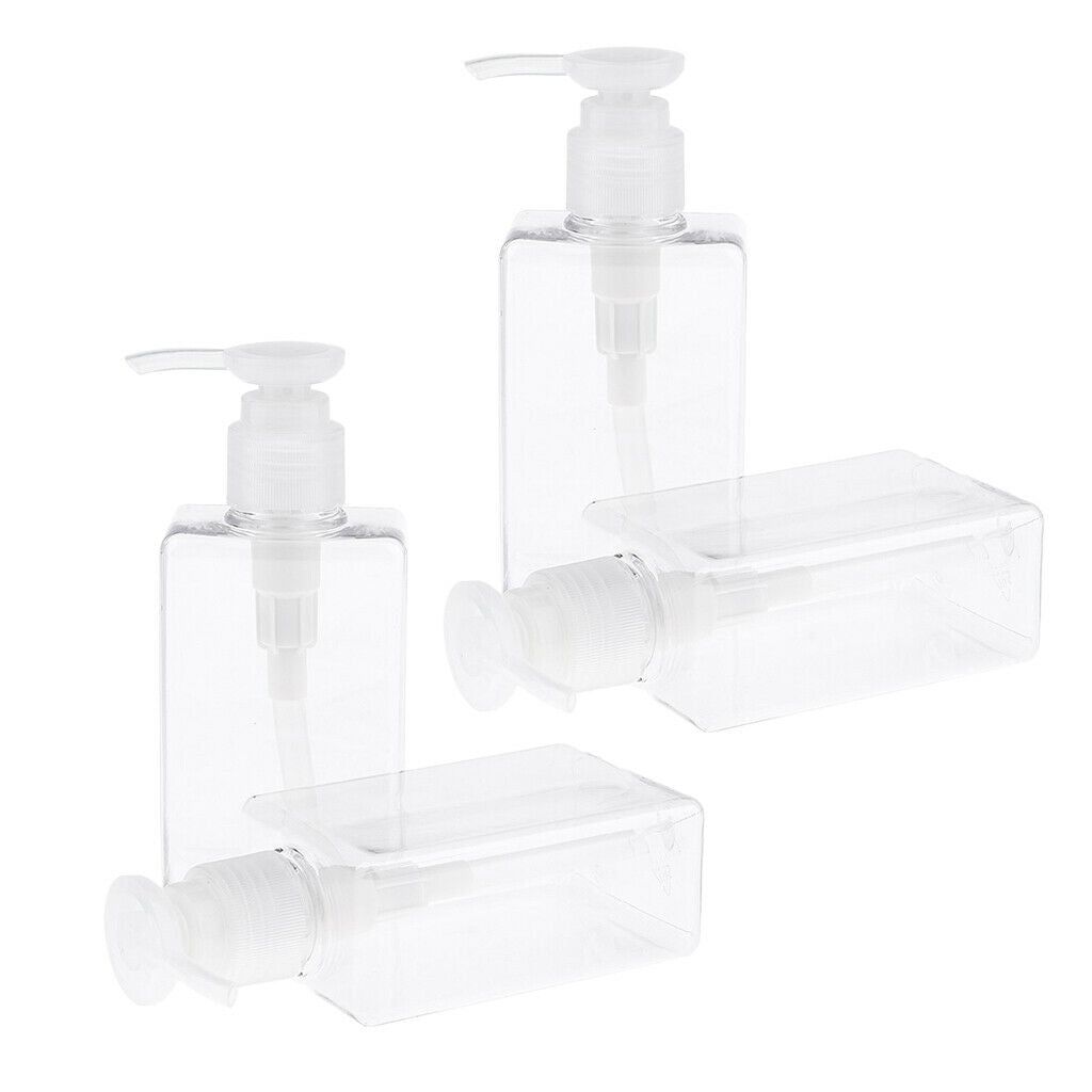 4Pcs 150mL Empty PET Shampoo Conditioner Pump Bottles Containers Translucent
