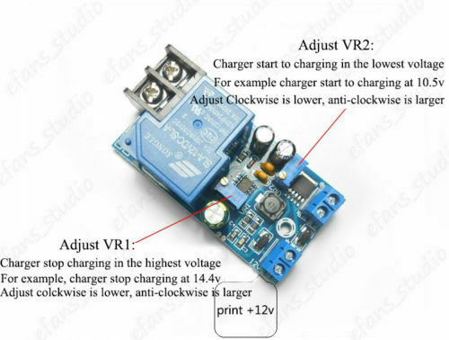 12V 30A Automatic Battery Charging Protection Board Auto Charger Relay Module L