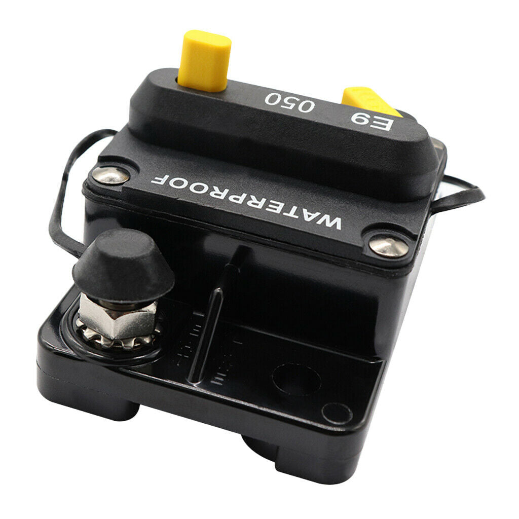 Waterproof Inline 12V Auto Waterproof 50-AMP Circuit Breaker Manual Reset