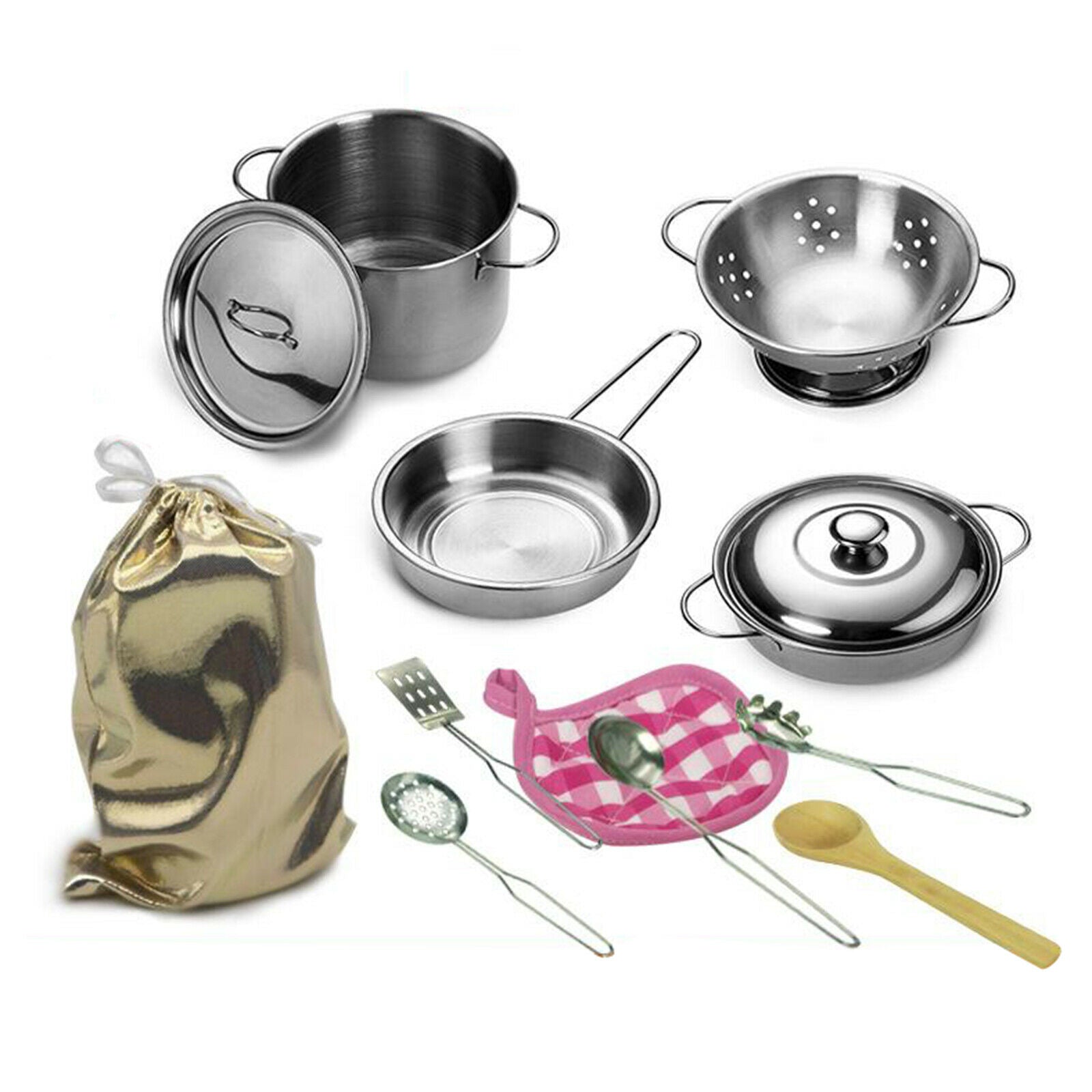12x Pretend Play Toys Cookware Cooking Utensils for Kids Toddlers Toys Gifts