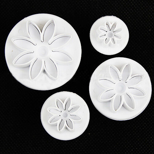 4 Pcs Cake Xmas Daisy Flower Plunger Fondant Decor Sugar craft Mold Cutte.l8
