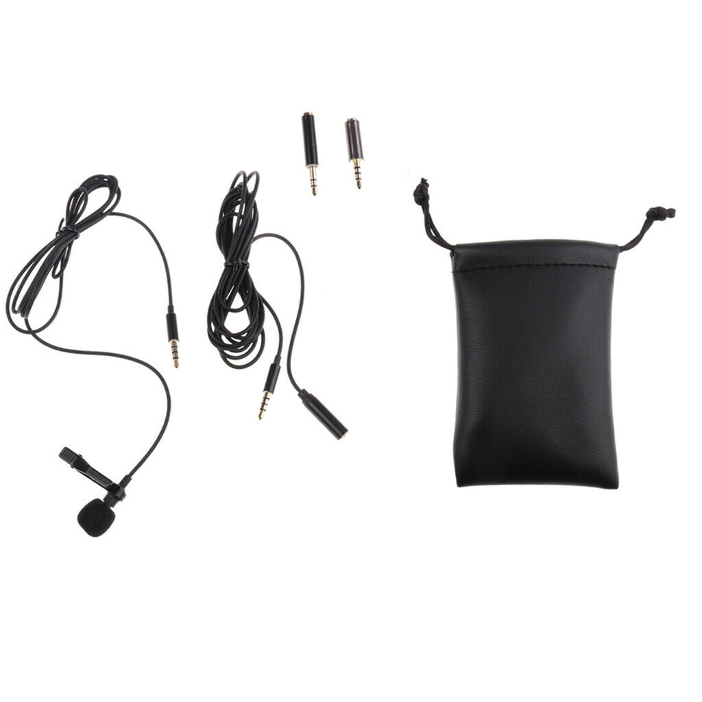 3.5mm Lavalier Lapel Clip-on Mic Microphone for Smartphone Phone Recording