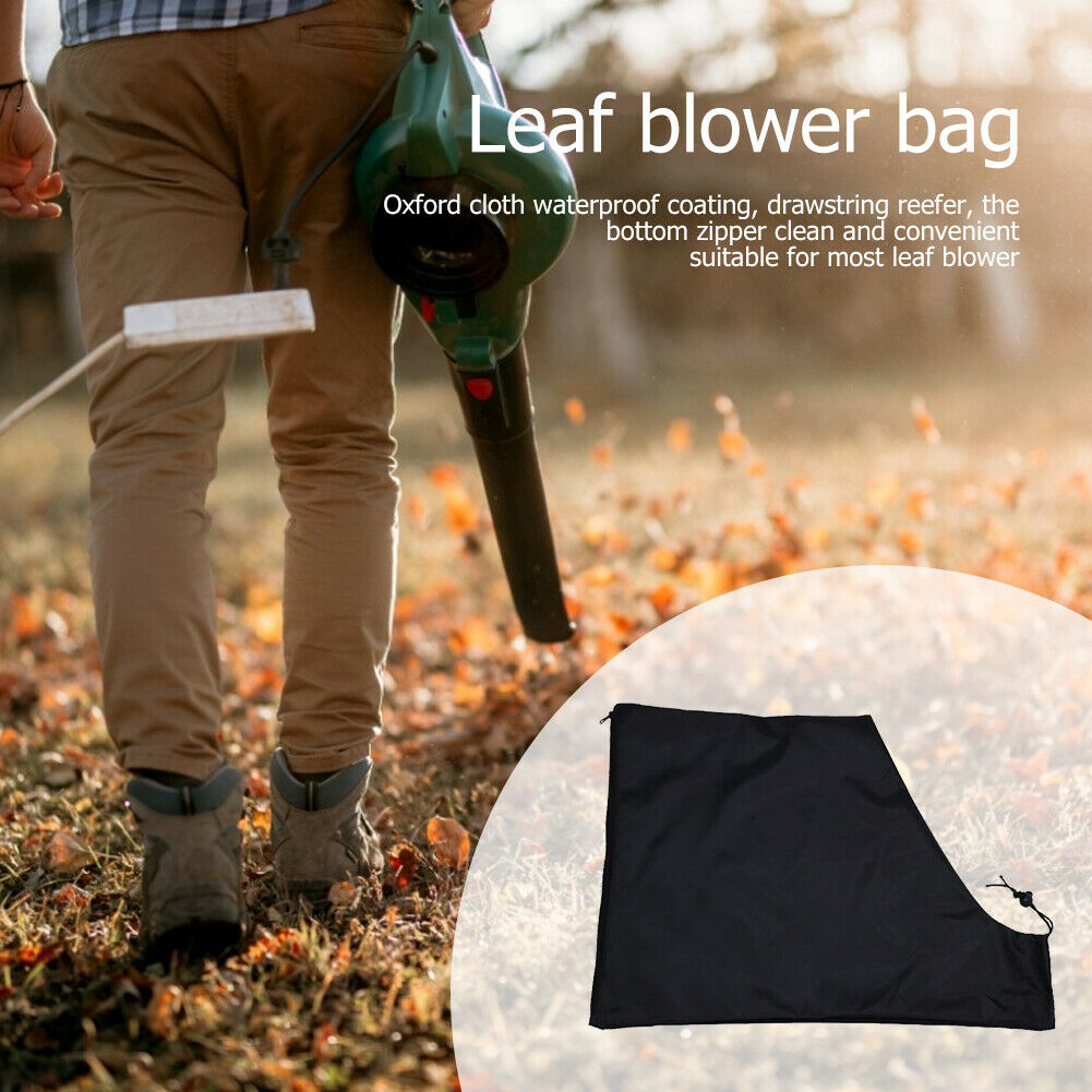 420D Oxford Garden Leaf Blower Zipper Vacuum Bag Lawn Yard Shredder Dust Pouch